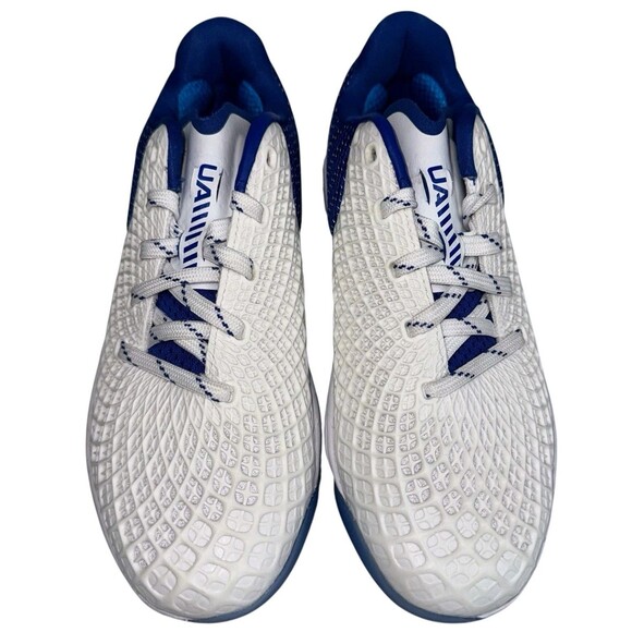 Under Armour Glyde 2 MT Womens 5.5 Metal Softball Cleats White Blue 3026601-101 - Picture 3 of 6